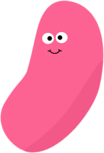 smiling-pink-jelly-bean